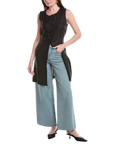 Eileen Fisher Linen Vest In Black