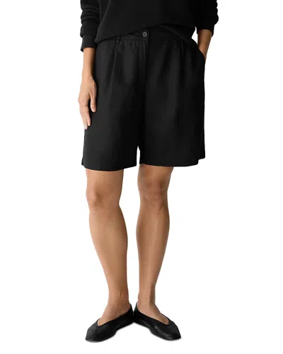 Eileen Fisher Linen Walking Shorts In Black