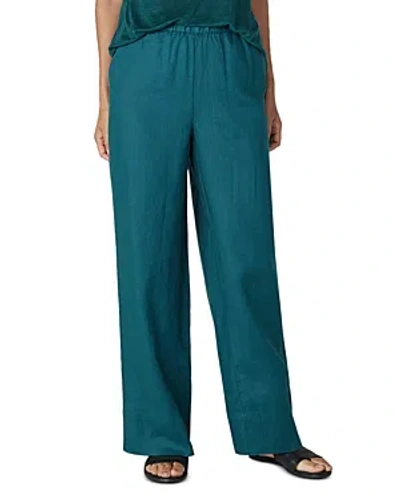 Eileen Fisher Linen Wide Leg Pants In Agean