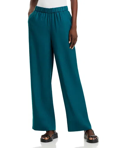 Eileen Fisher Linen Wide Leg Pants In Agean