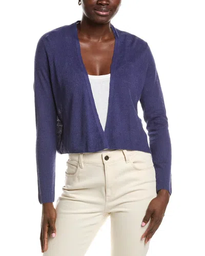 Eileen Fisher Linen-blend Cardigan In Blue