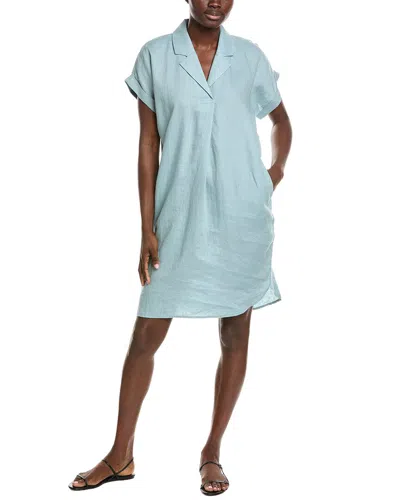 Eileen Fisher Linen-blend Mini Dress In Blue