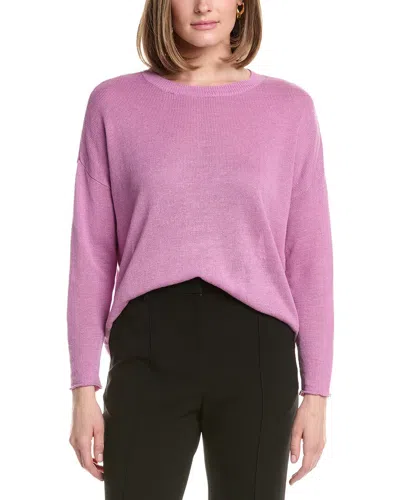 Eileen Fisher Linen-blend Sweater In Purple