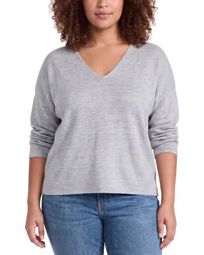 Eileen Fisher Linen-blend Top In Gray