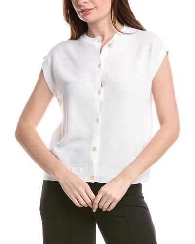 Eileen Fisher Linen-blend Vest In White