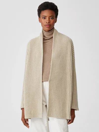 Eileen Fisher Lofty Recycled Cashmere Cardigan In Brown