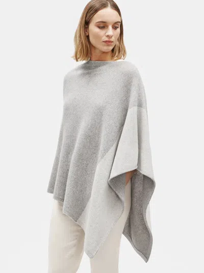 Eileen Fisher Lofty Recycled Cashmere Poncho In Gray