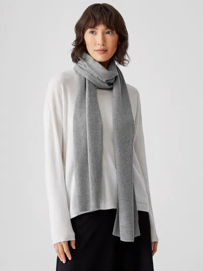 Eileen Fisher Lofty Recycled Cashmere Scarf In Gray