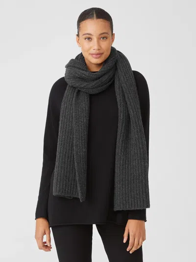 Eileen Fisher Lofty Recycled Cashmere Scarf In Gray