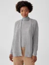 Eileen Fisher Lofty Recycled Cashmere V-neck Cardigan In Gray