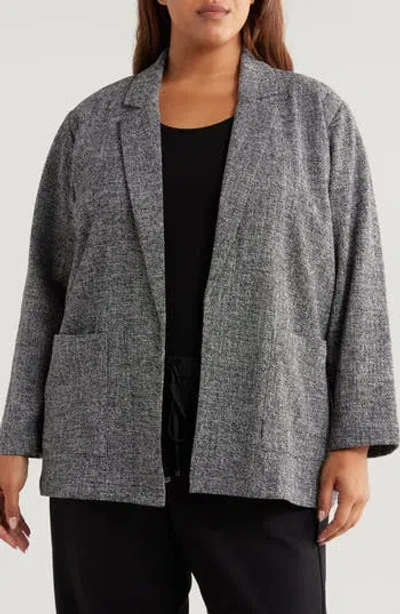 Eileen Fisher Long Blazer In Black/white