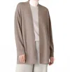 Eileen Fisher Organic Linen Blend Open Front Cardigan In Gray