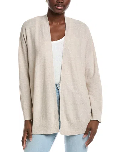 Eileen Fisher Long Linen-blend Cardigan In Neutral
