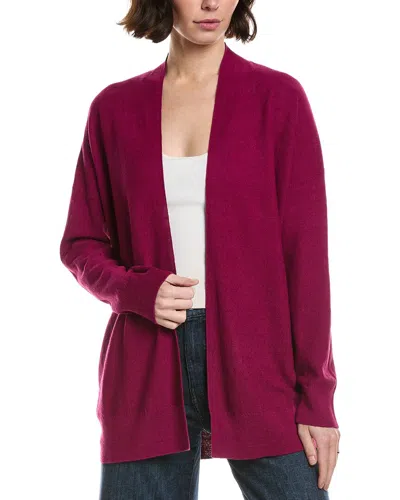 Eileen Fisher Long Linen-blend Cardigan In Red