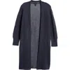 Eileen Fisher Long Organic Linen & Cotton Cardigan In Eclipse