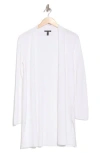 Eileen Fisher Long Organic Linen & Organic Cotton Cardigan In White