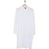 Eileen Fisher Long Organic Linen & Organic Cotton Cardigan In White
