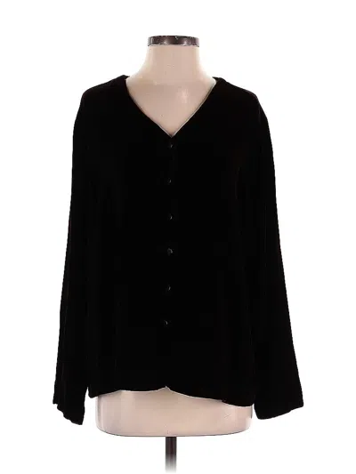 Pre-owned Eileen Fisher Long Sleeve Blouse In Black