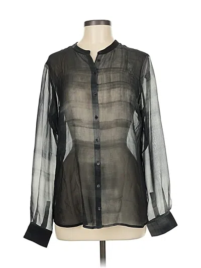 Pre-owned Eileen Fisher Long Sleeve Blouse In Black