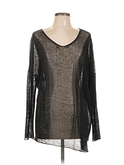 Pre-owned Eileen Fisher Long Sleeve Blouse In Black