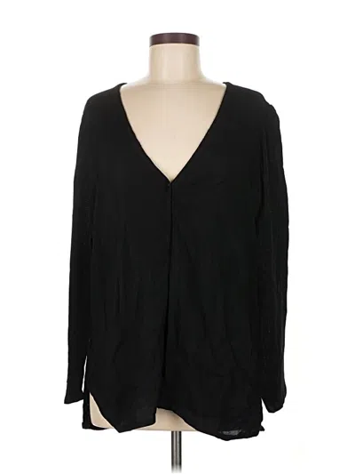 Pre-owned Eileen Fisher Long Sleeve Blouse In Black