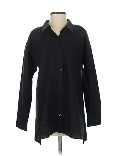 Pre-owned Eileen Fisher Long Sleeve Blouse In Black