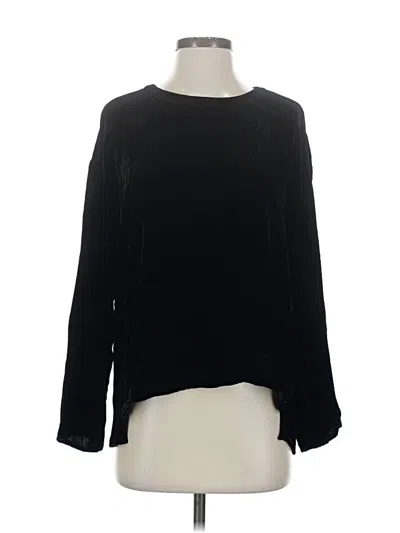 Pre-owned Eileen Fisher Long Sleeve Blouse In Black