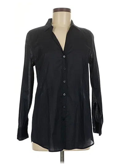 Pre-owned Eileen Fisher Long Sleeve Blouse In Black