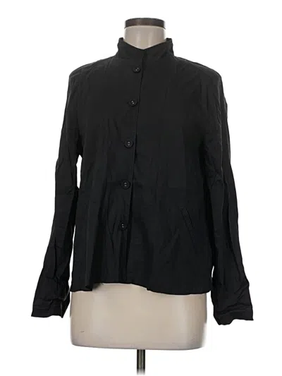 Pre-owned Eileen Fisher Long Sleeve Blouse In Black