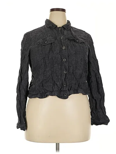 Pre-owned Eileen Fisher Long Sleeve Blouse In Black