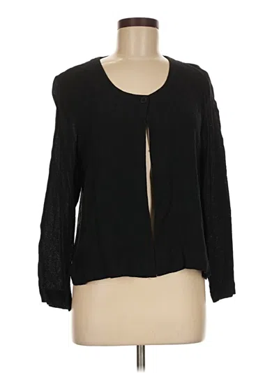 Pre-owned Eileen Fisher Long Sleeve Blouse In Black