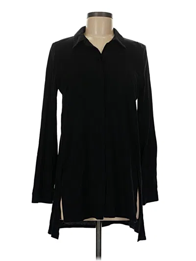 Pre-owned Eileen Fisher Long Sleeve Blouse In Black