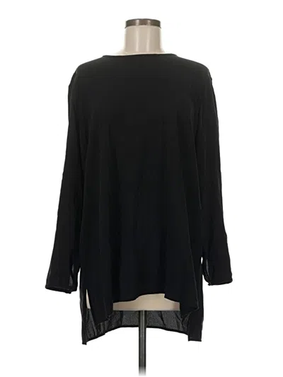 Pre-owned Eileen Fisher Long Sleeve Blouse In Black