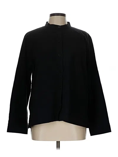 Pre-owned Eileen Fisher Long Sleeve Blouse In Black