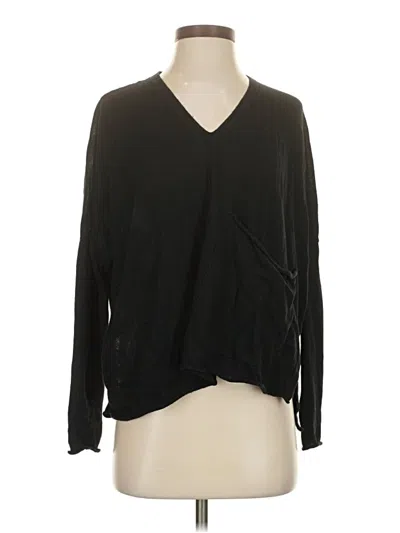 Pre-owned Eileen Fisher Long Sleeve Blouse In Black