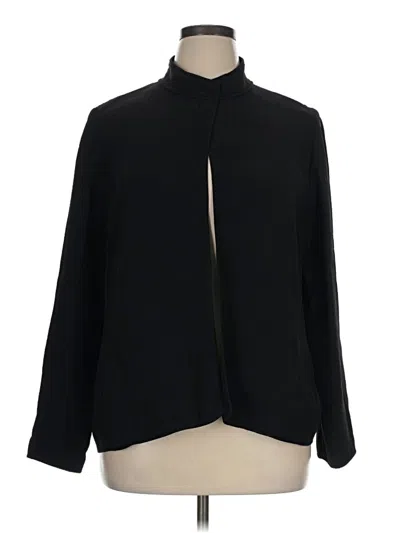 Pre-owned Eileen Fisher Long Sleeve Blouse In Black