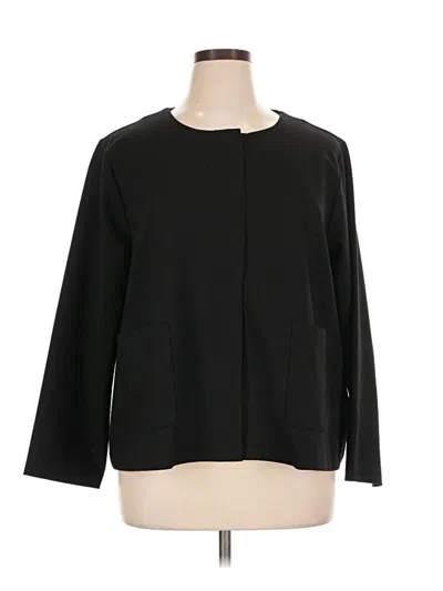 Pre-owned Eileen Fisher Long Sleeve Blouse In Black