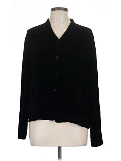 Pre-owned Eileen Fisher Long Sleeve Blouse In Black