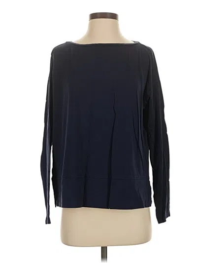 Pre-owned Eileen Fisher Long Sleeve Blouse In Blue