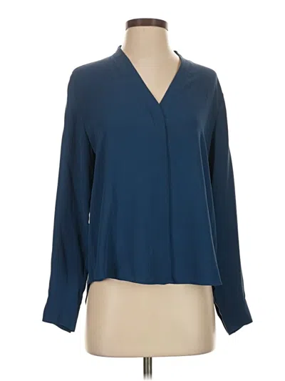 Pre-owned Eileen Fisher Long Sleeve Blouse In Blue