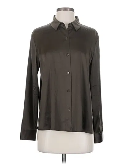 Pre-owned Eileen Fisher Long Sleeve Blouse In Brown