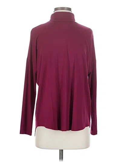 Pre-owned Eileen Fisher Long Sleeve Blouse In Burgundy