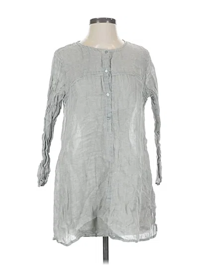 Pre-owned Eileen Fisher Long Sleeve Blouse In Gray