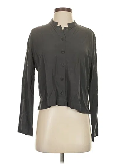 Pre-owned Eileen Fisher Long Sleeve Blouse In Gray
