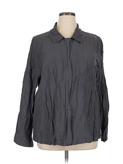 Pre-owned Eileen Fisher Long Sleeve Blouse In Gray