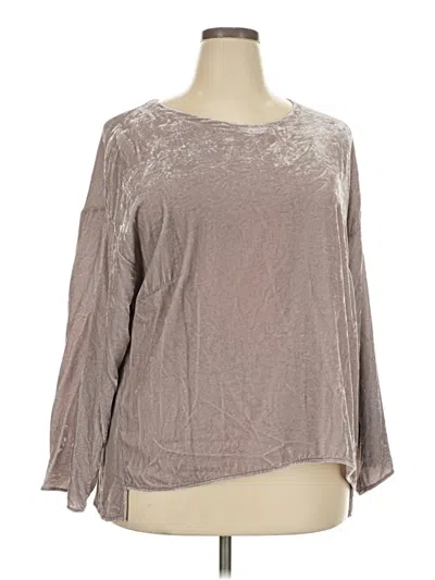 Pre-owned Eileen Fisher Long Sleeve Blouse In Gray