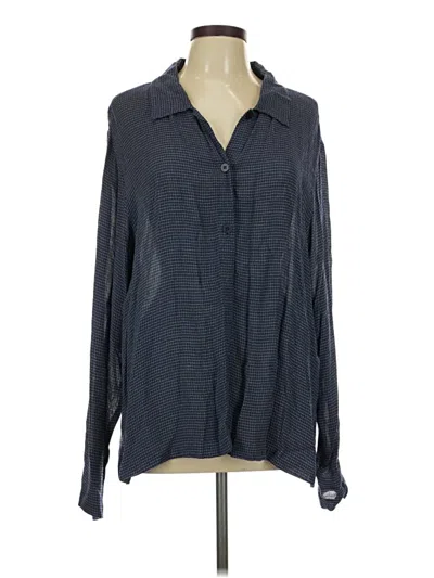Pre-owned Eileen Fisher Long Sleeve Blouse In Gray
