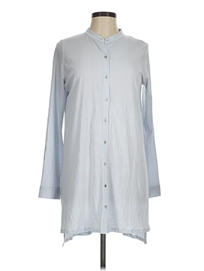 Pre-owned Eileen Fisher Long Sleeve Blouse In Gray