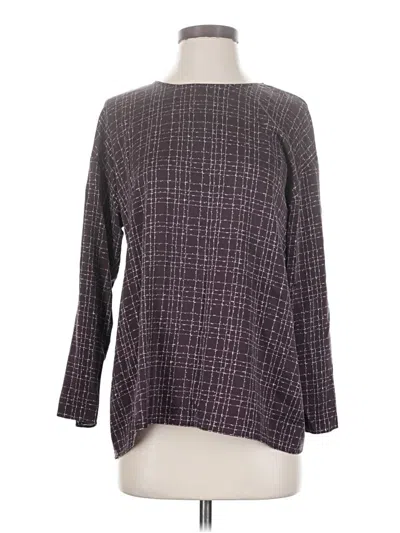 Pre-owned Eileen Fisher Long Sleeve Blouse In Gray