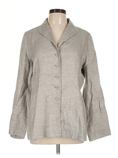 Pre-owned Eileen Fisher Long Sleeve Blouse In Gray